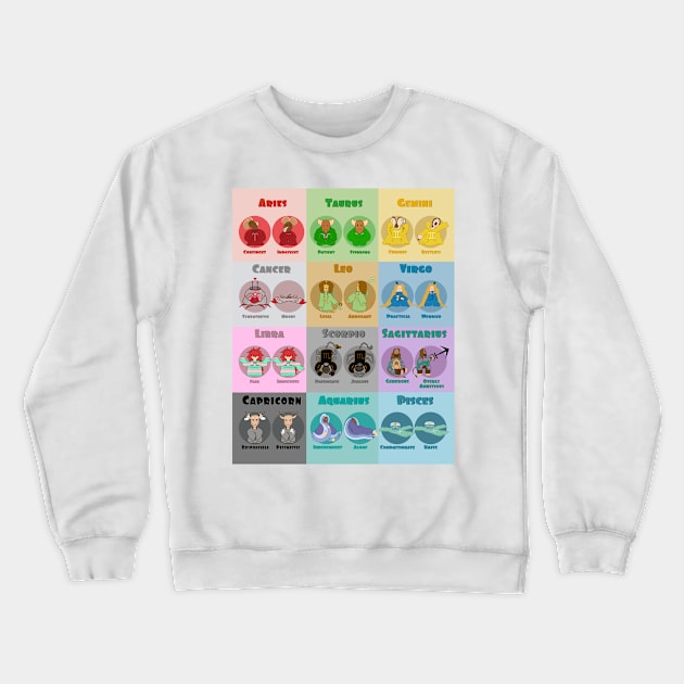 Zodiac Sweaters Crewneck Sweatshirt by Alliart